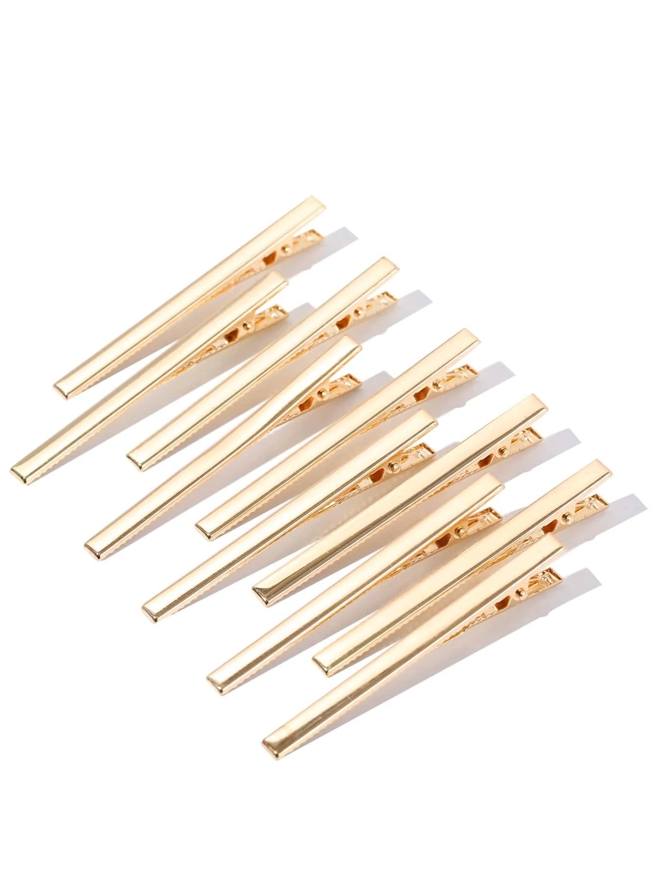 10 Næbklemmer i Gyldnet Metal - 8 cm