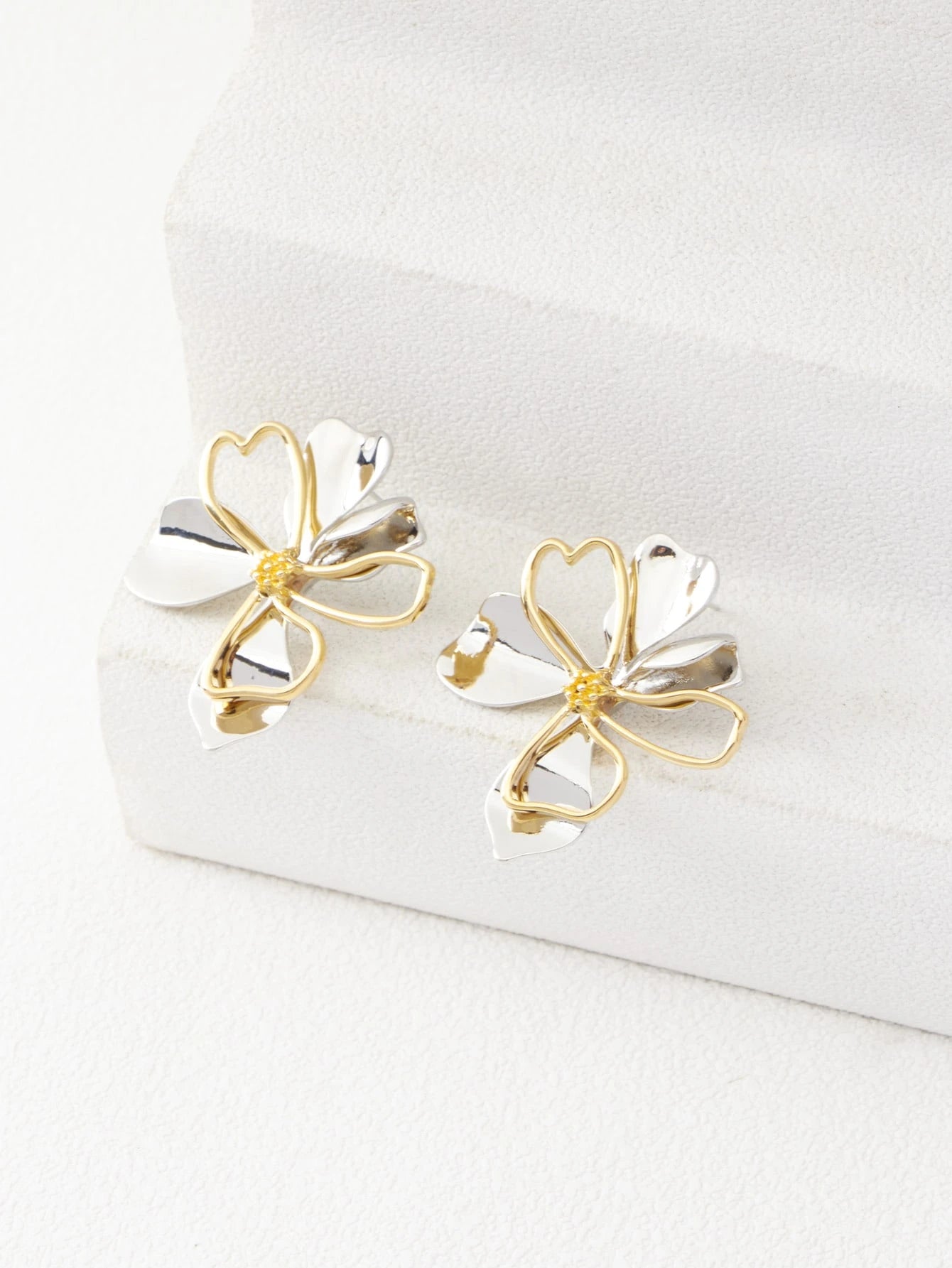 Store Statement Øreringe med Smukke Blomster
