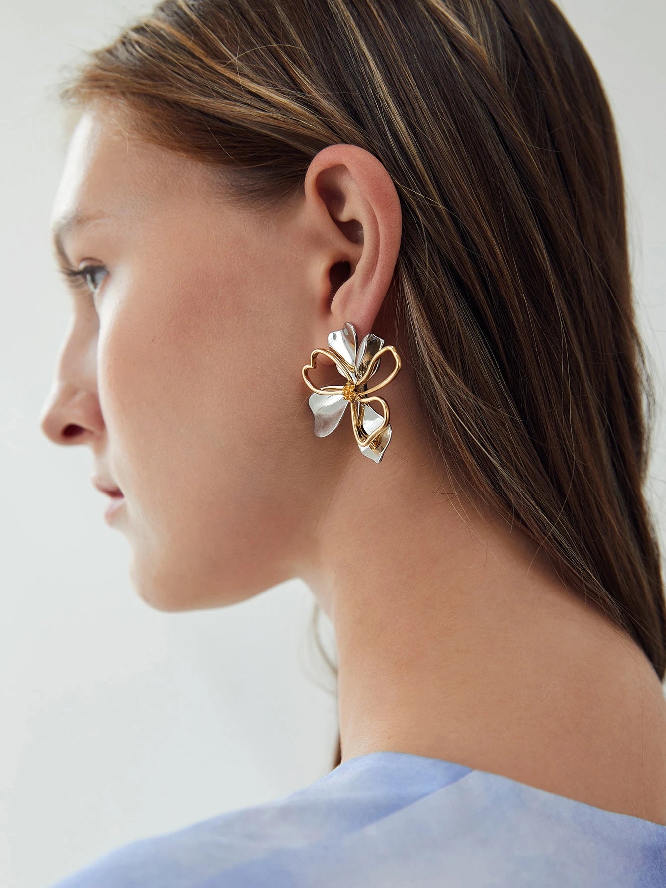 Store Statement Øreringe med Smukke Blomster