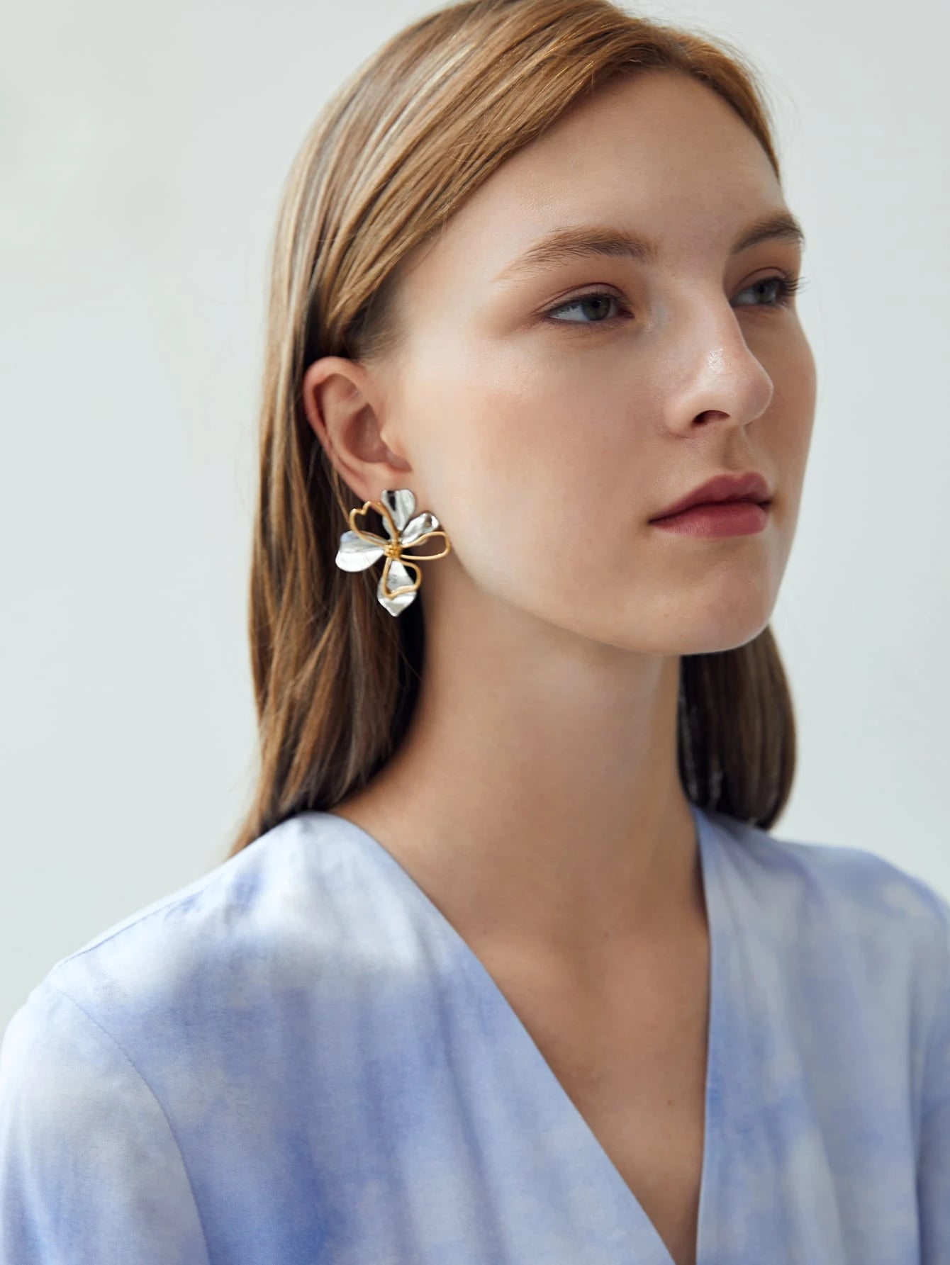 Store Statement Øreringe med Smukke Blomster