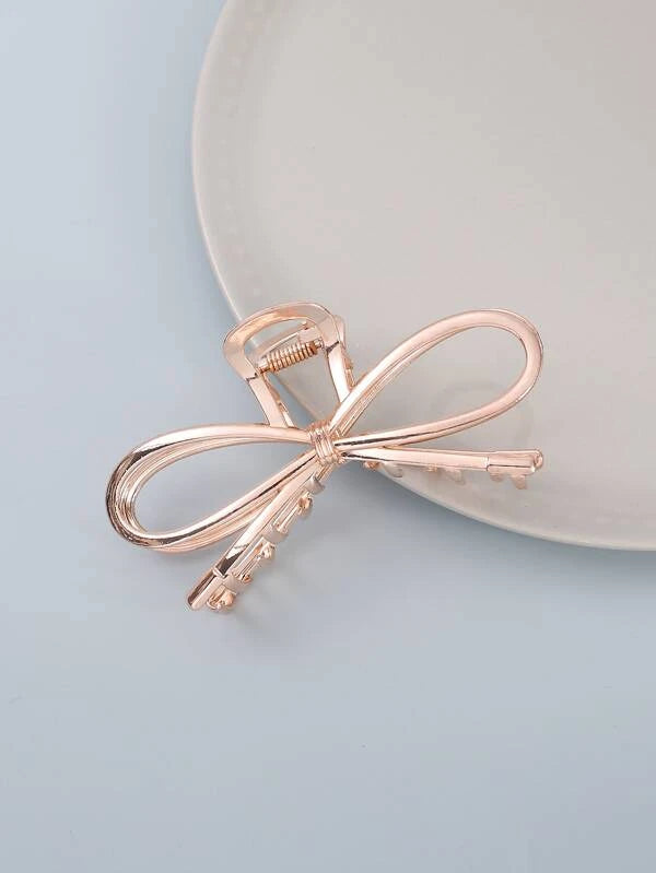 Rosa Guld Metal-Hårklemme med Sløjfe-Design
