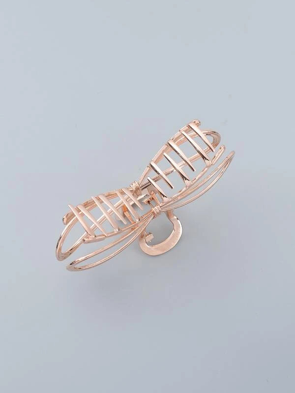 Rosa Guld Metal-Hårklemme med Sløjfe-Design