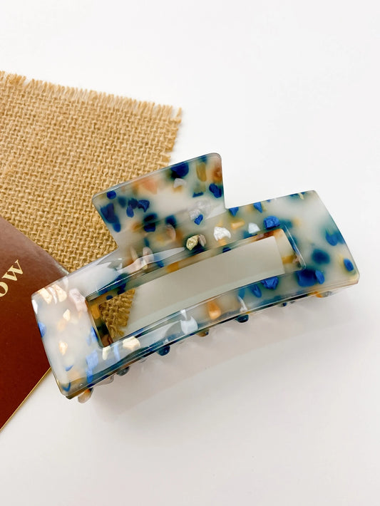 Hårklemme i Blå & Gyldne Farver