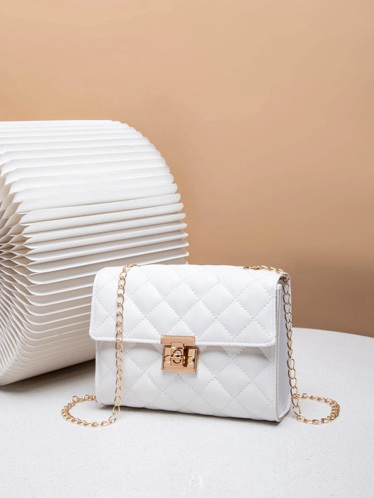 Hvid Skuldertaske i Polstret Design