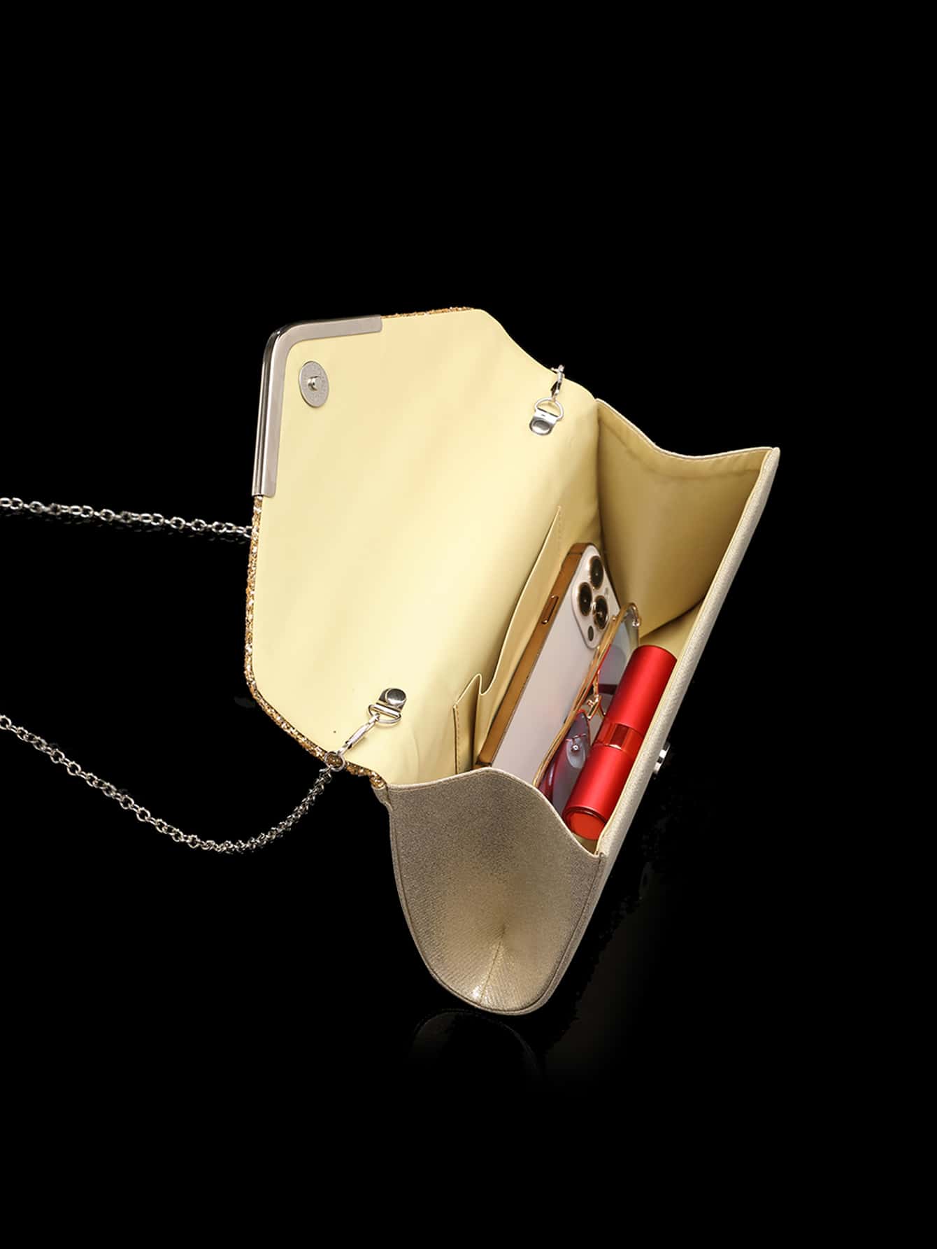 Guld Clutch med Glitter