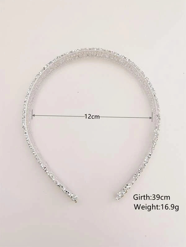 Hårbøjle med Glansfulde Krystalperler & Guldkæde