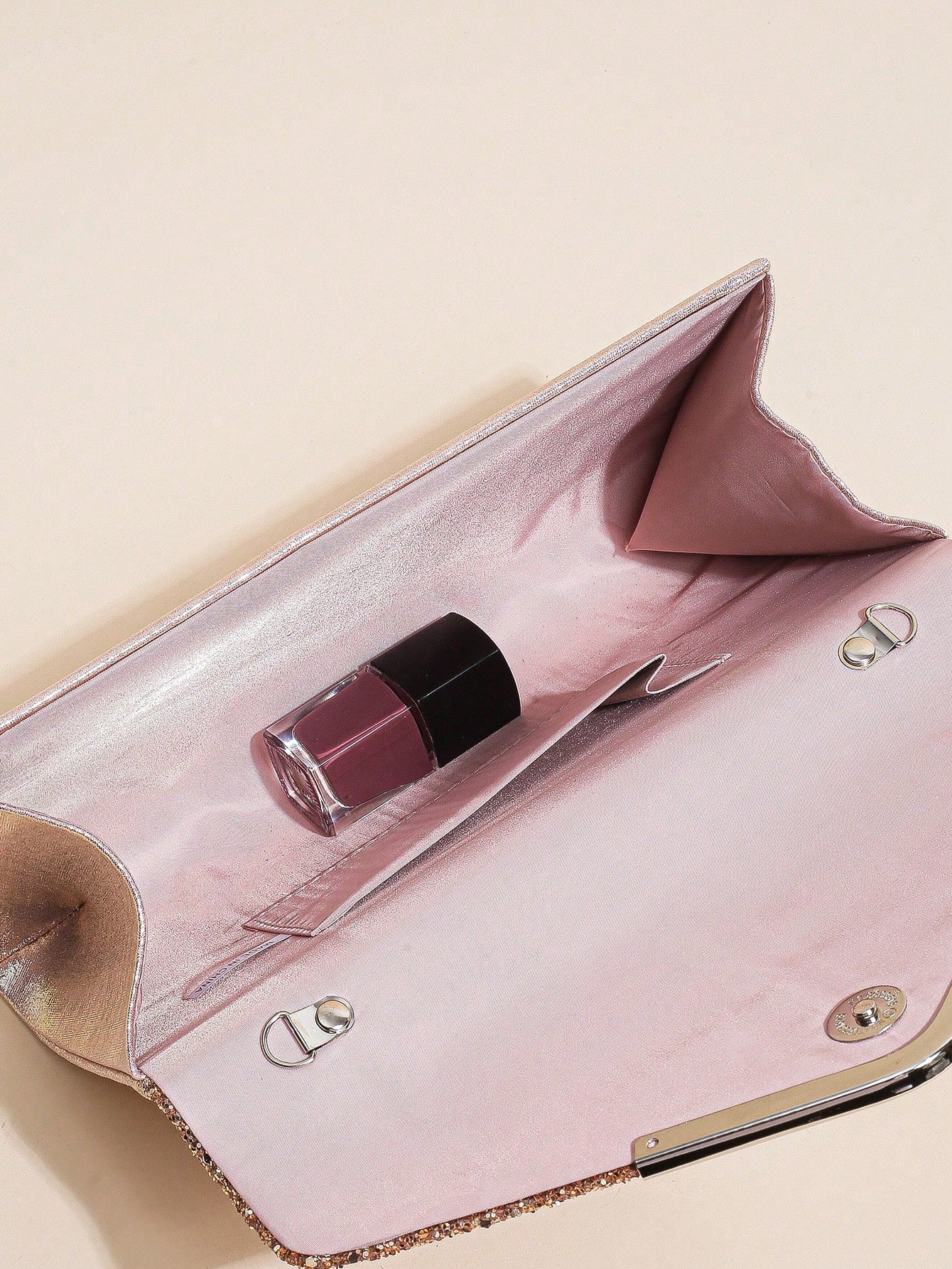 Rosaguld Clutch med Glitter