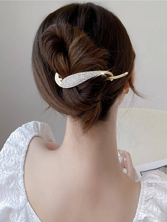 Gylden HÄrklemme med Krystalperler