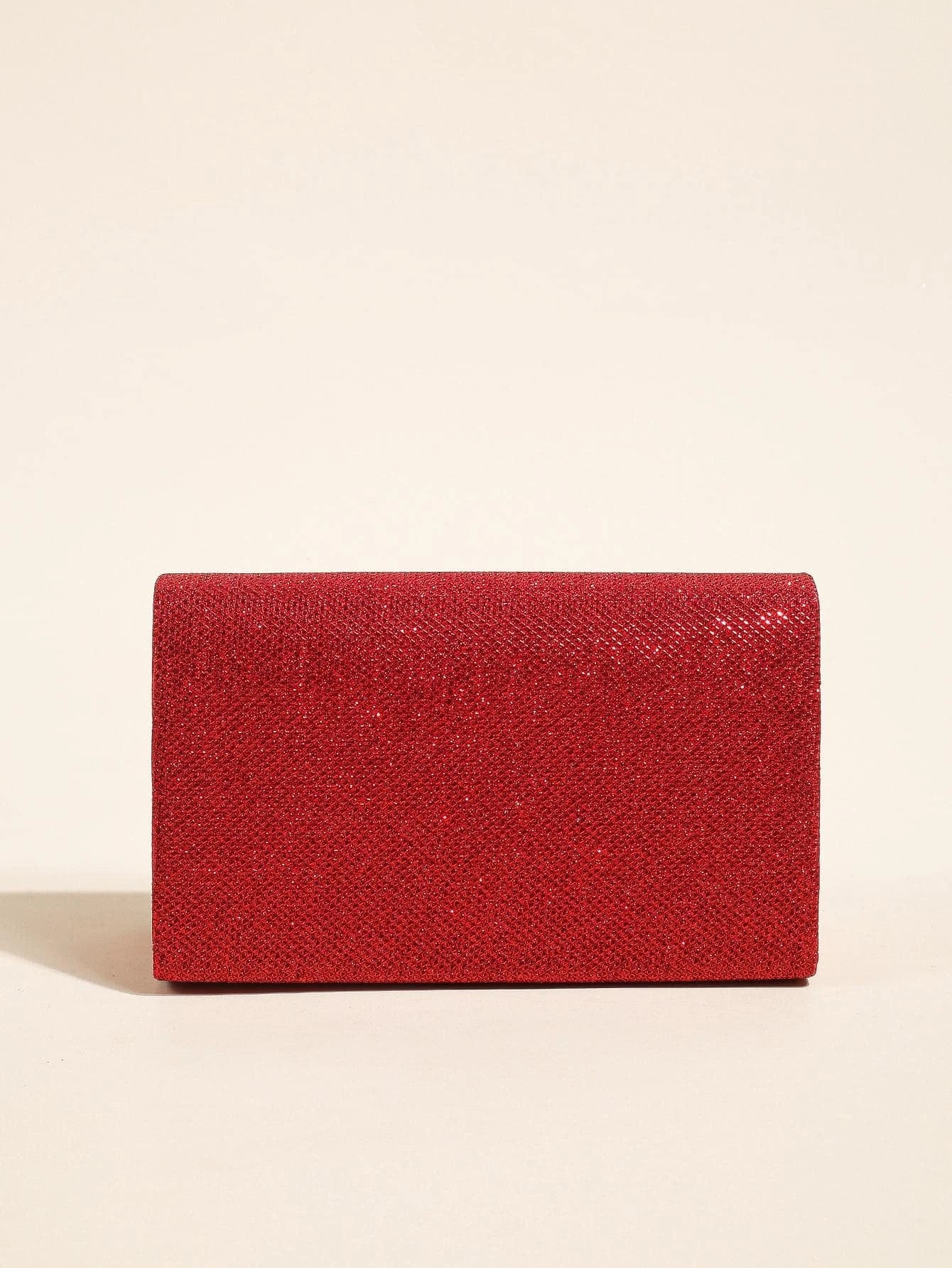 Clutch Taske i Rød med Glitter