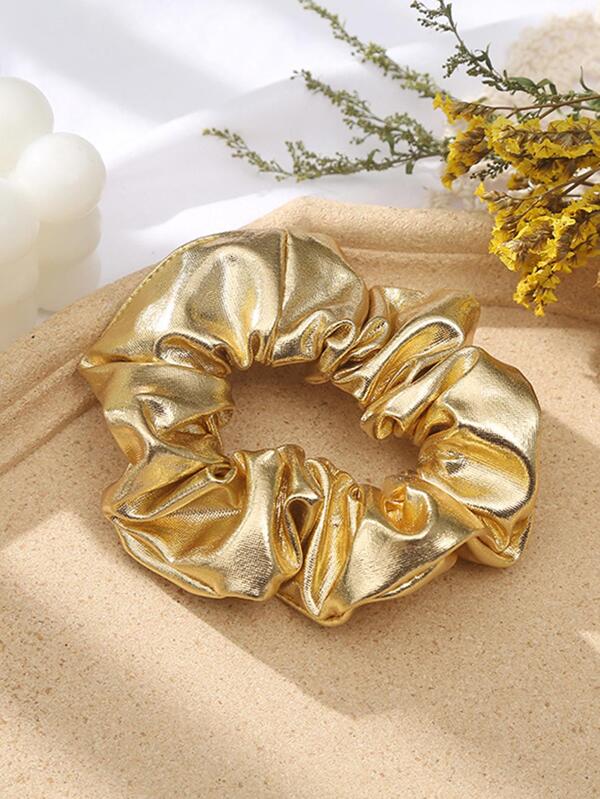 Scrunchie i Guld med Glans