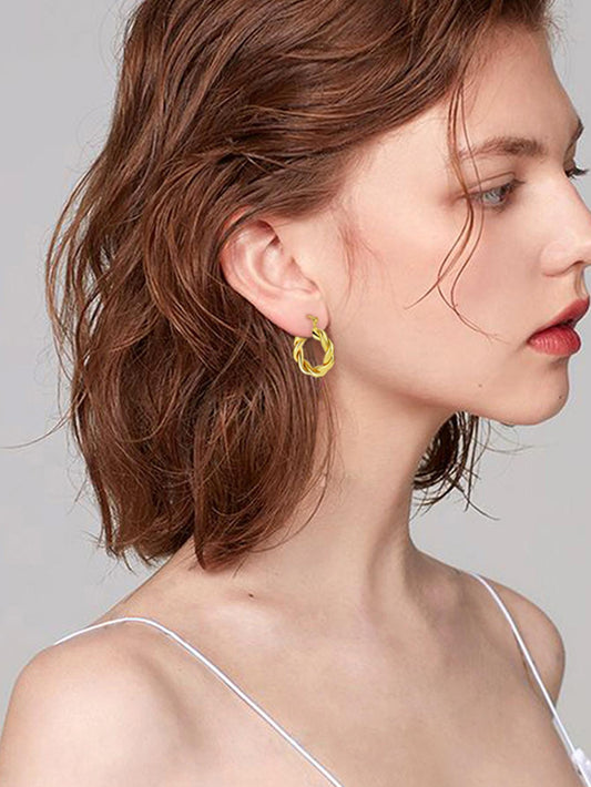 Guldbelagt Sterling SĂžlv Hoops Ăreringe - Snoet Design