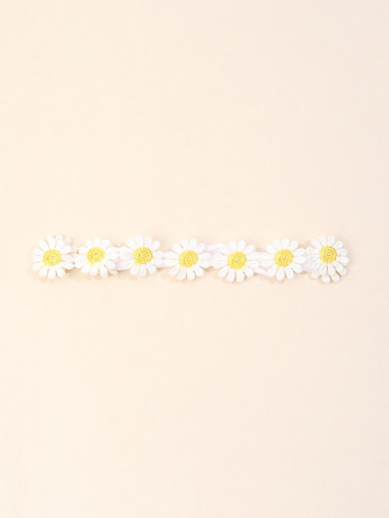 Baby Hårbånd med Hvide Marguerit Blomster