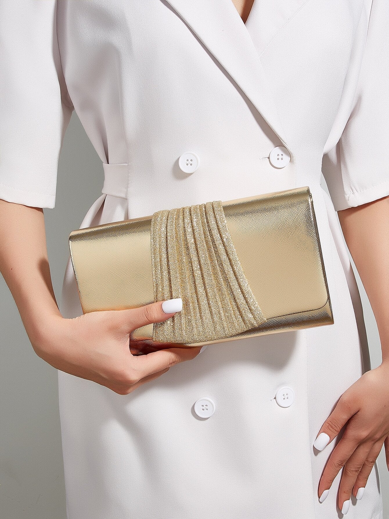 Clutch Taske - i Guld & Glitter