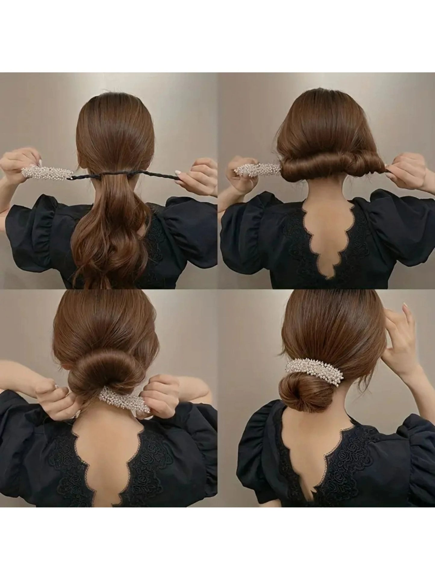Flot "Bun Twist" til Knold - med Perle Dekoration