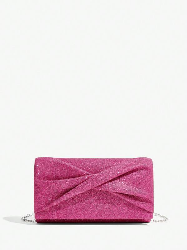 Clutch Taske - i Pink Glitter & Glans