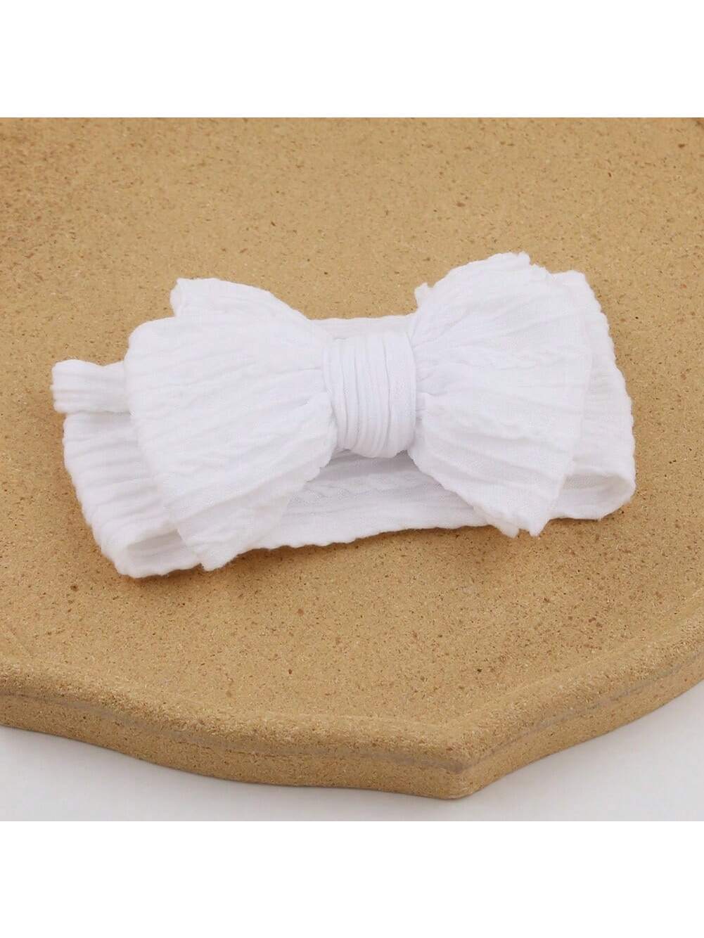 Hvid Baby Hårbånd med Sløjfe