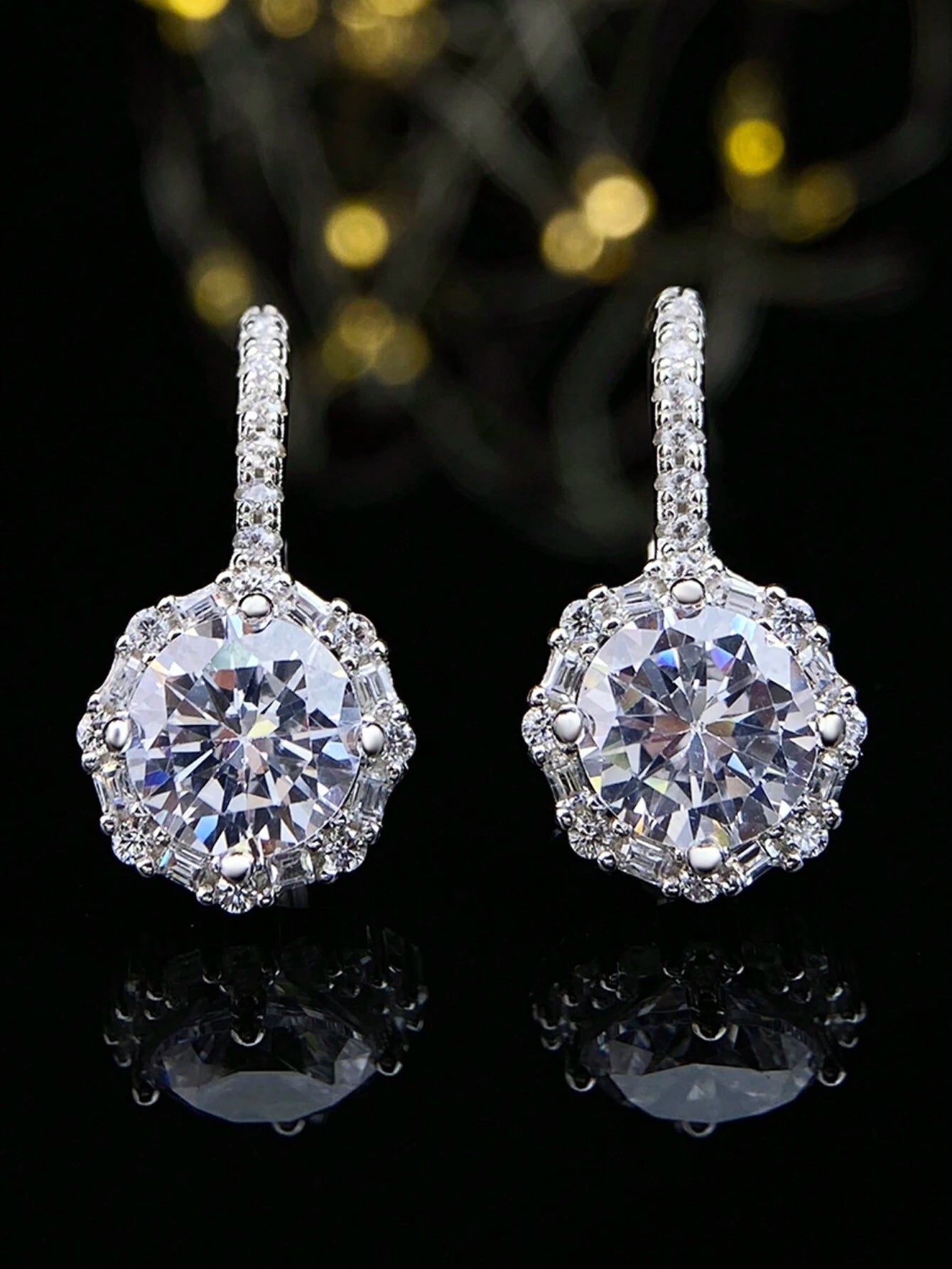 Elegante Øreringe med Krystalperler - i Sterling Sølv 925