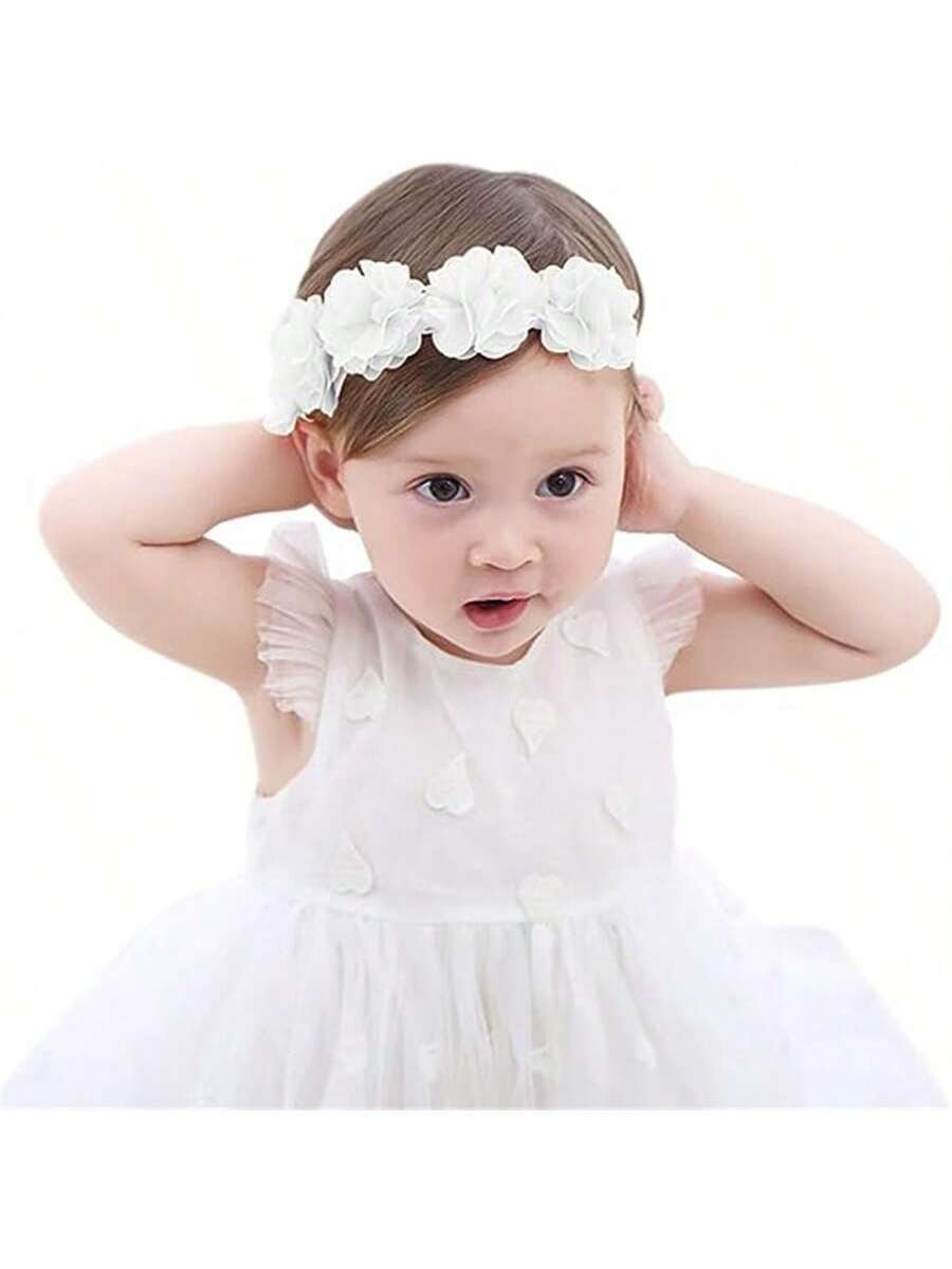 Baby Hårbånd med Hvide Blomster