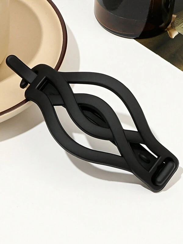 Black Slide Buckle with Twisted Pattern