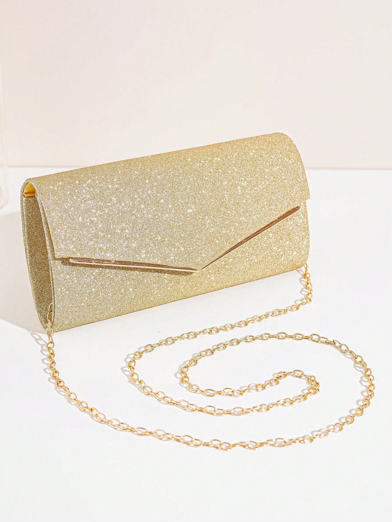 Clutch Taske - i Guld Glitter & Glans