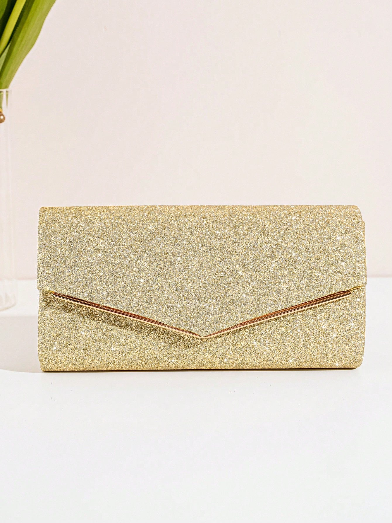 Clutch Taske - i Guld Glitter & Glans