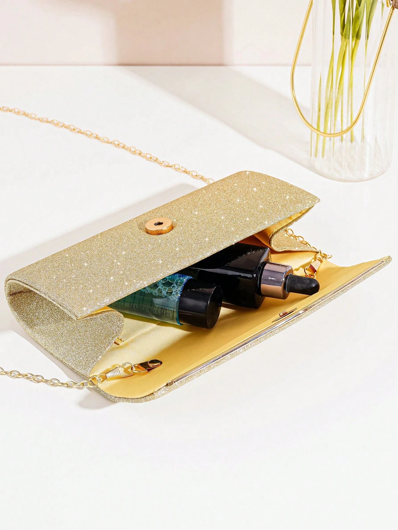 Clutch Taske - i Guld Glitter & Glans