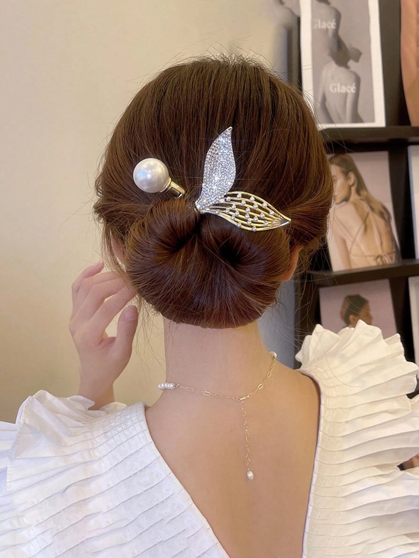 Smart "Bun Twist" til Knold - med Havfruehale & Perler