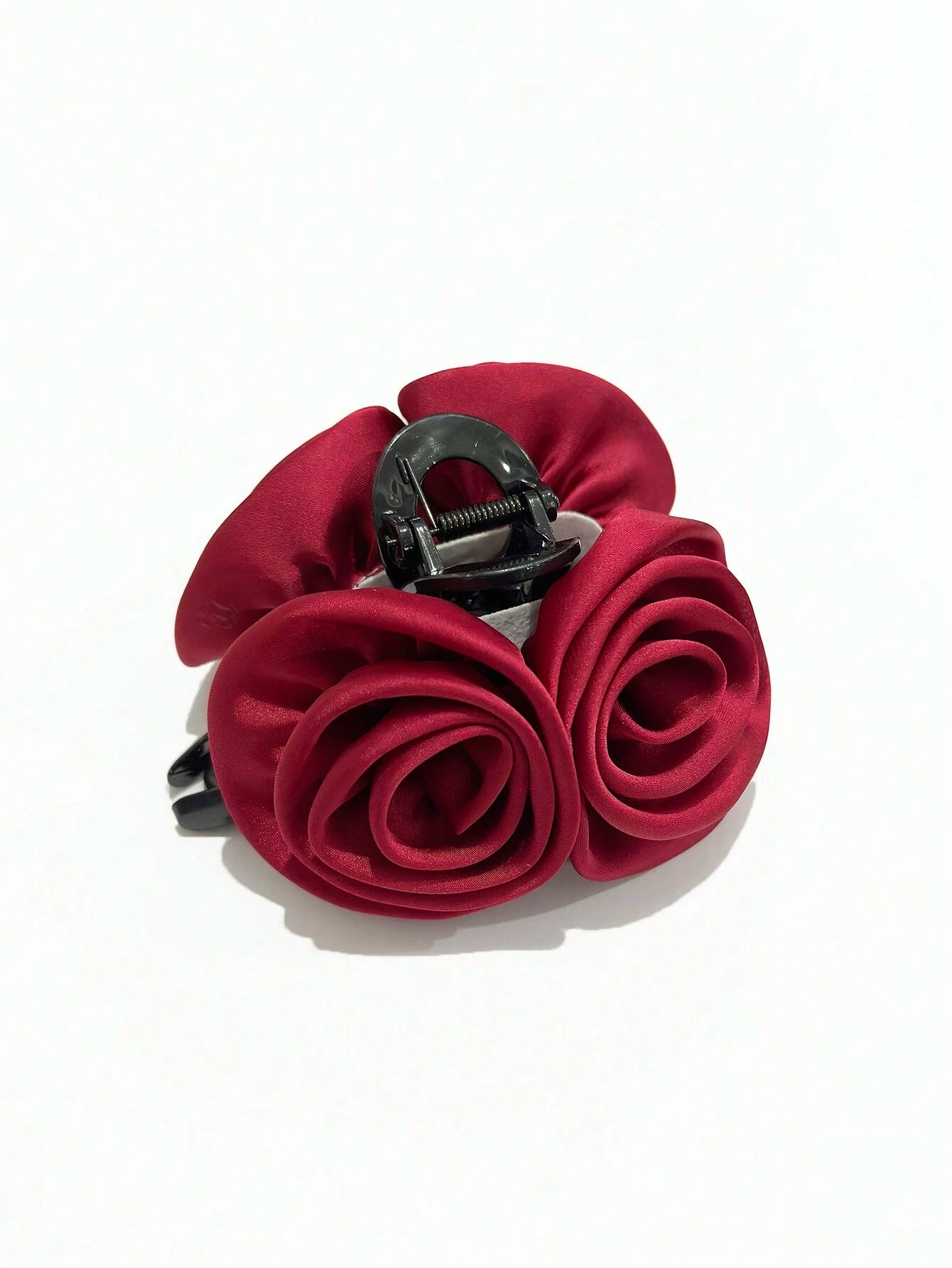 Hårklemme med Satin Roser - i Rød