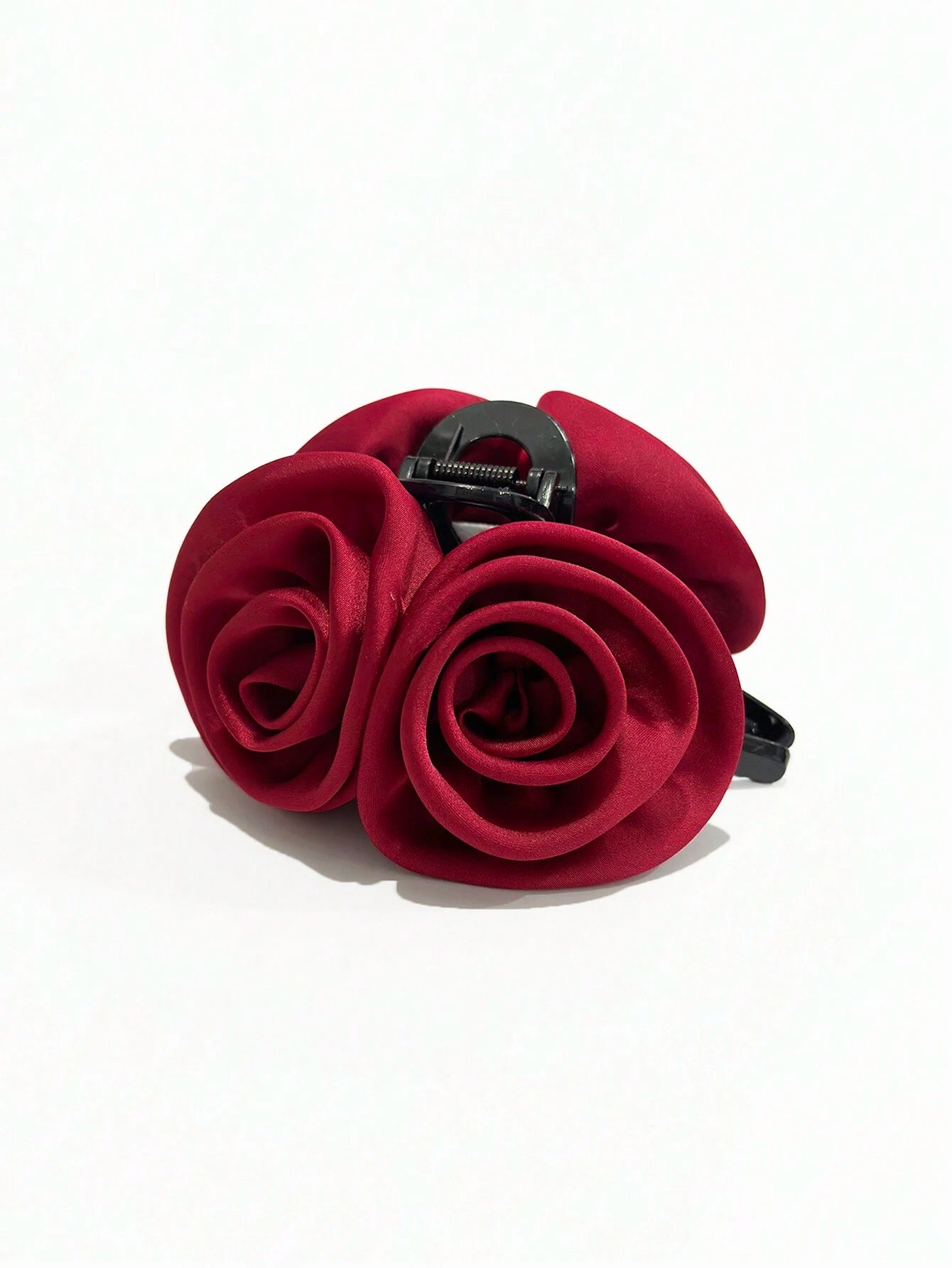 Hårklemme med Satin Roser - i Rød