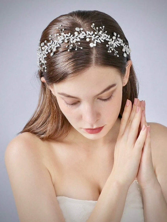 SÞlv HÄrsmykke - HÄrbÄnd (Diadem) med Krystalperle Design