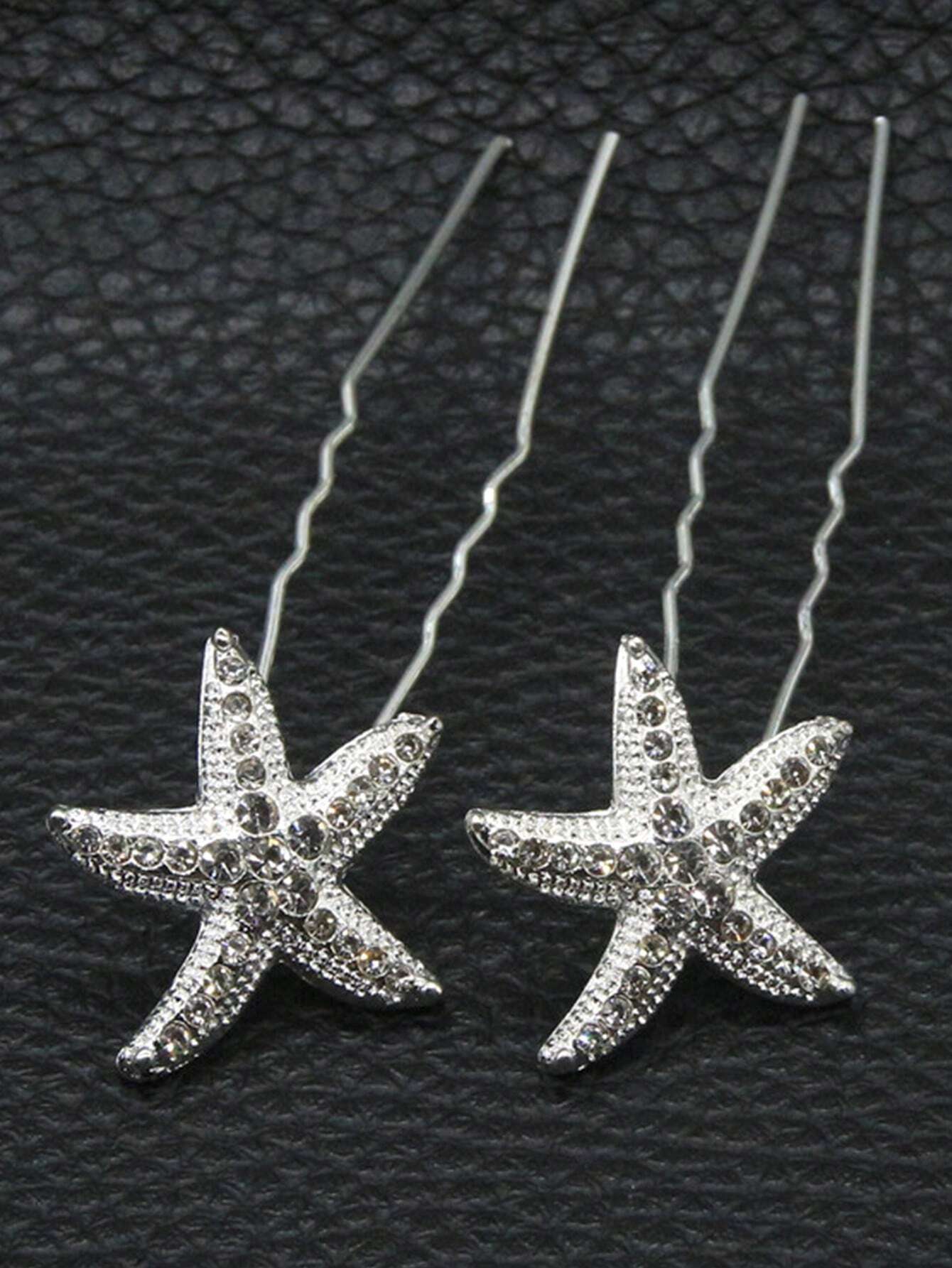 5 Stk Sølv Hårnåle med Søstjerner