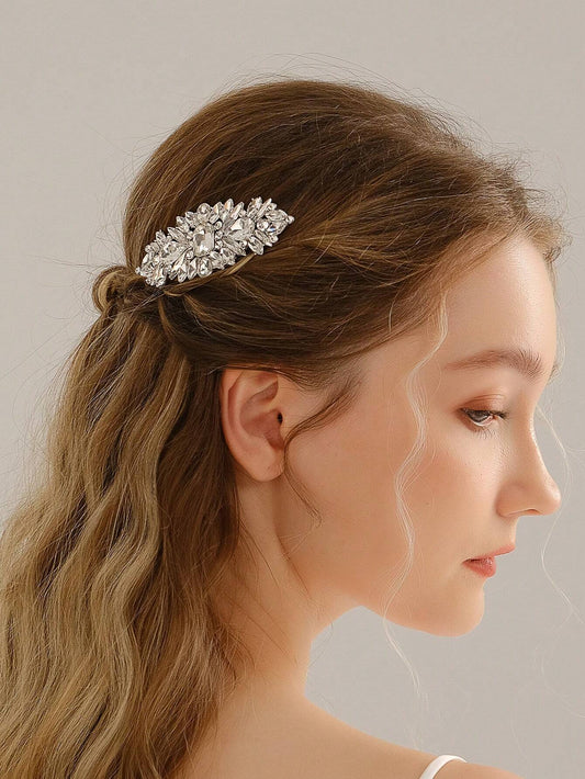 Glansfuldt HÄrsmykke - SÞlv Kam med Krystalperler