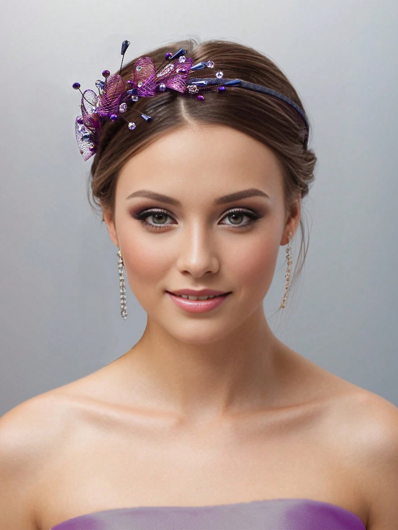 Lilla Hårbøjle i Fascinator-Stil med Perler