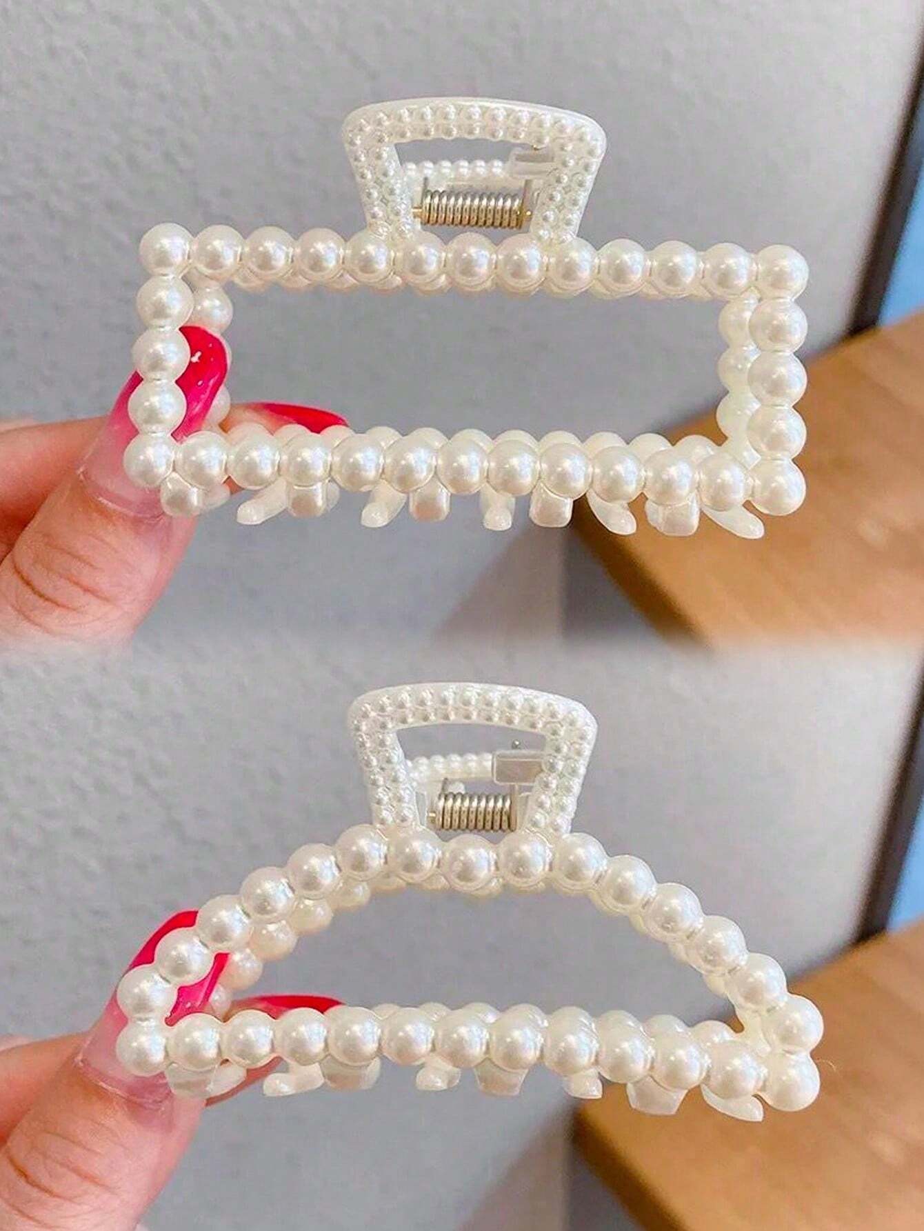 2 Stk HÄrklemmer med Hvide Perler