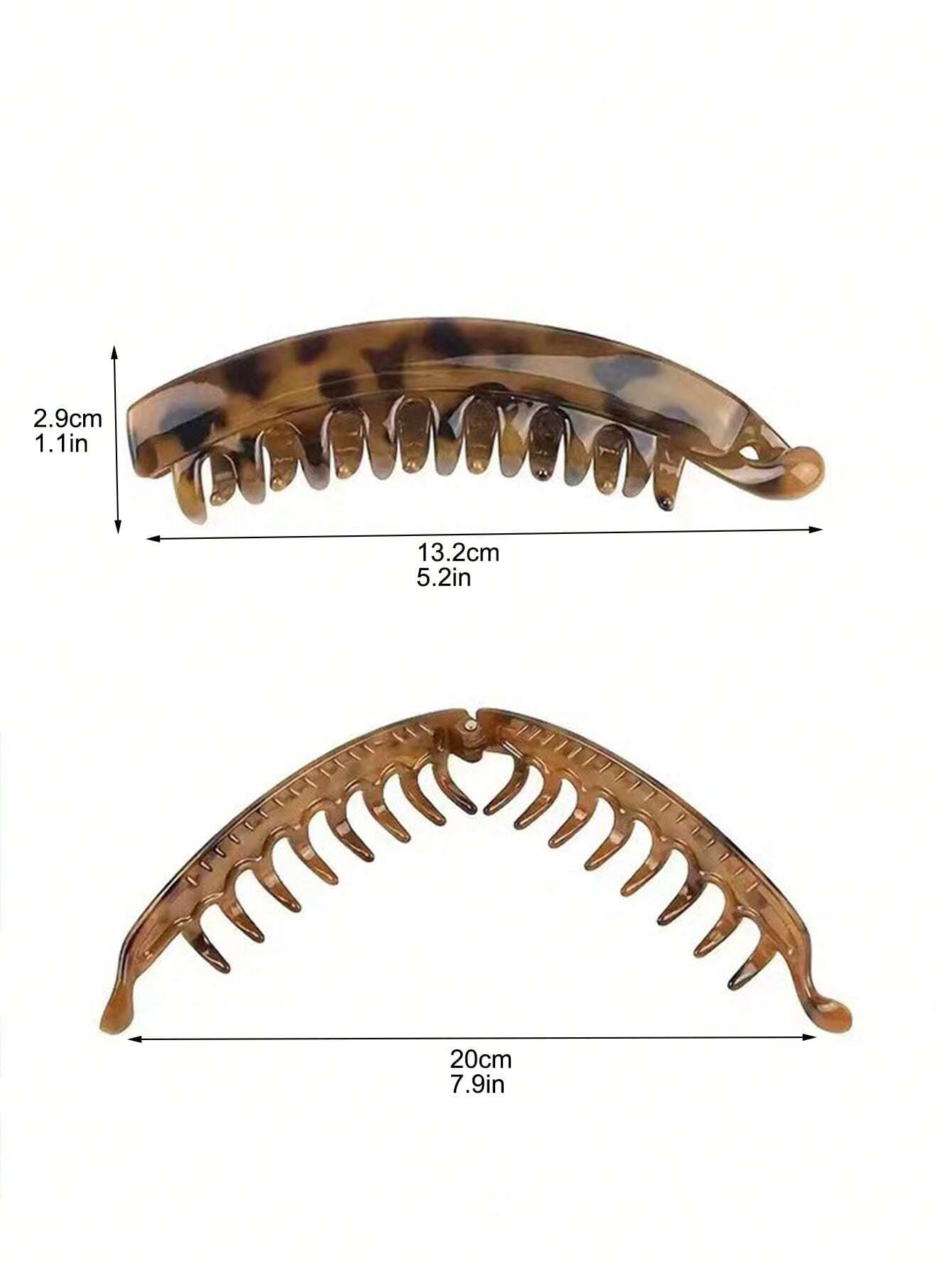 2 Banan HÄrklemmer - i Brune Farver med Leopardprint