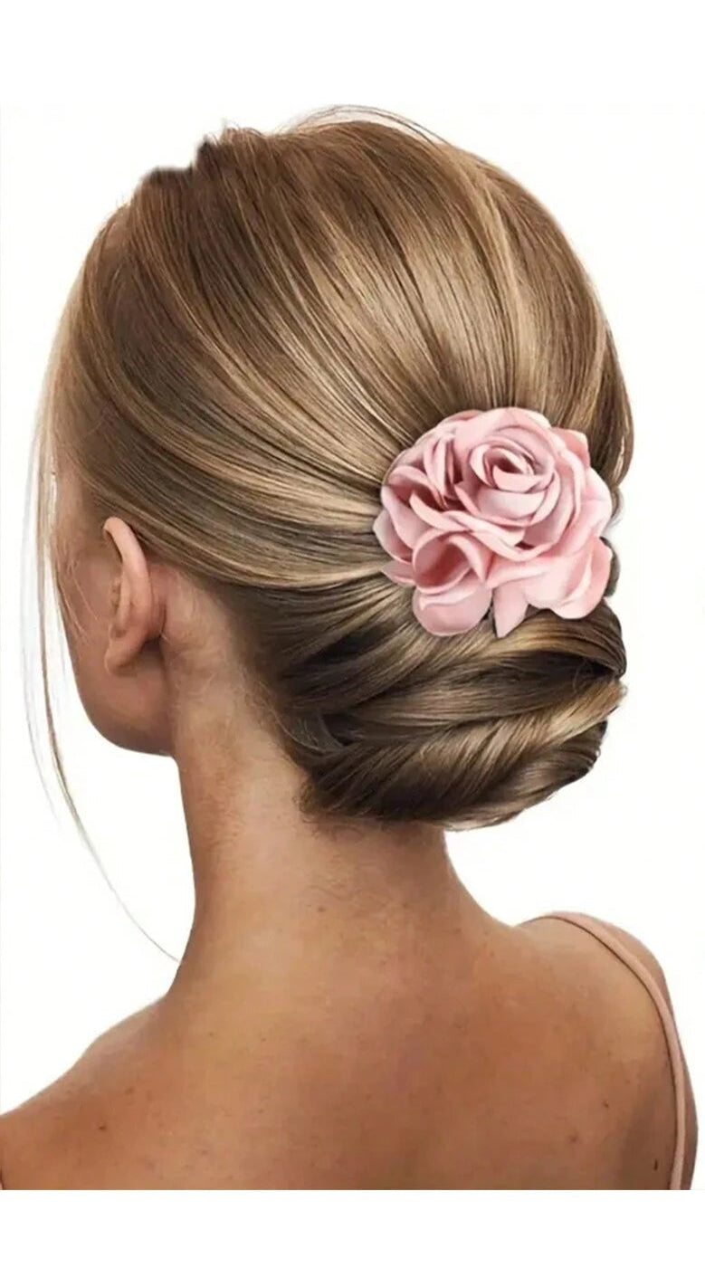 Lys Fersken Rose Hårblomst på Kam