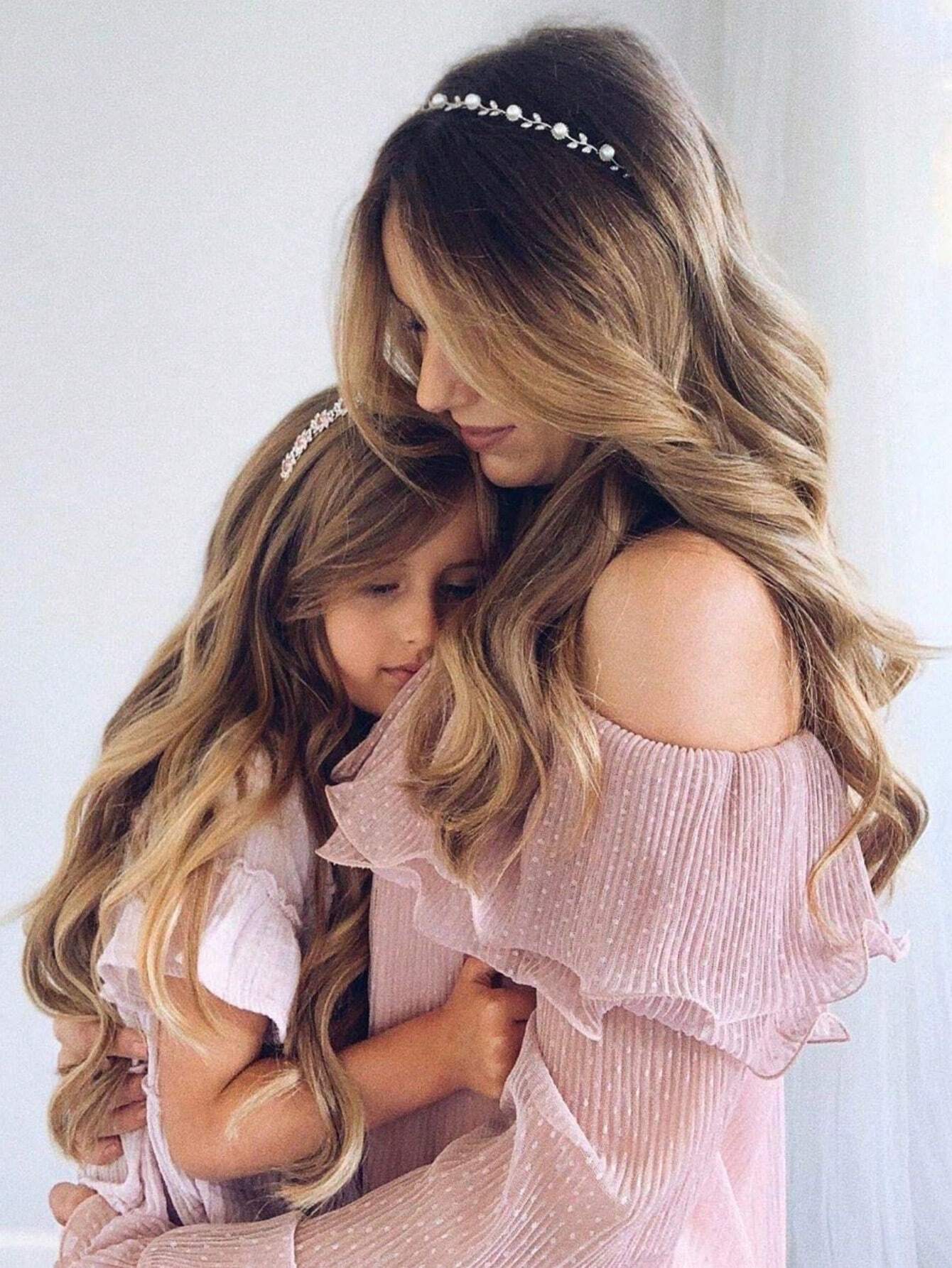 Diadem - Sølv Hårbøjle med Perle Blomster & Blade