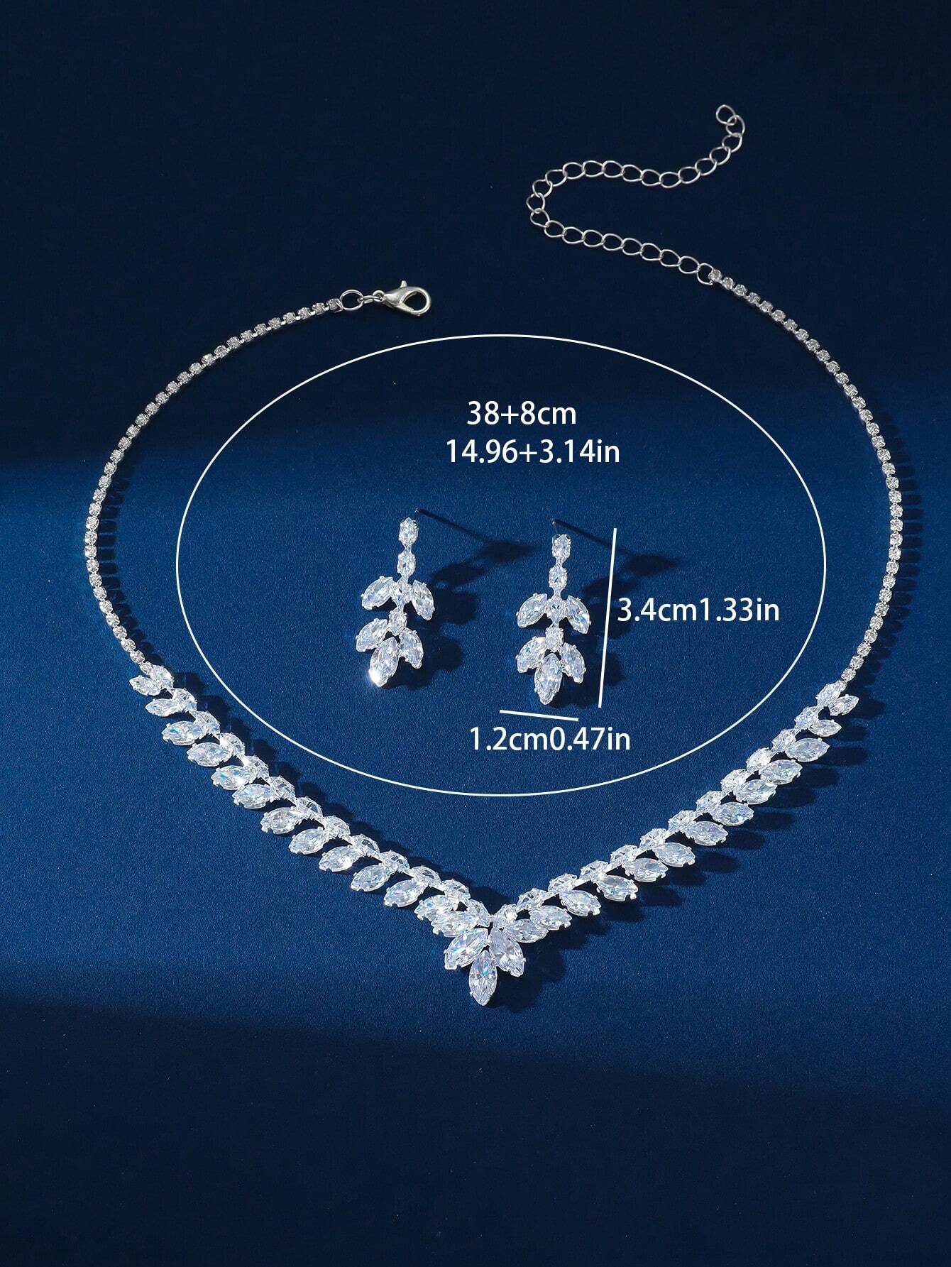 Halskæde & Øreringe - med Glansfulde Krystalperler