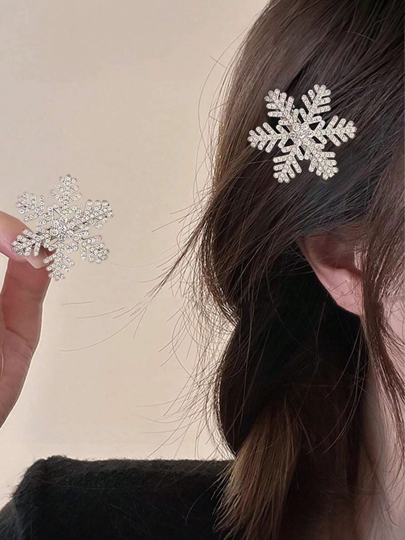 Sølv Hårklemme med Snefnug & Perler