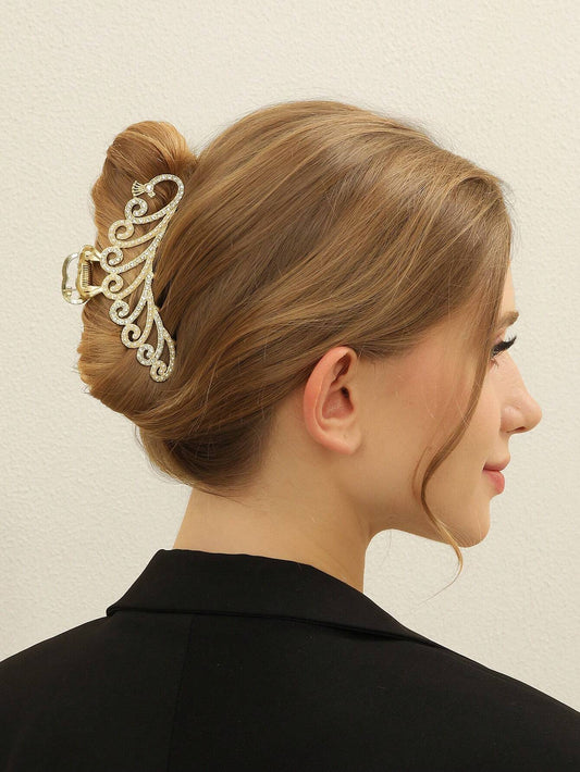 Gylden HÄrklemme i PÄfugle Design med Perler