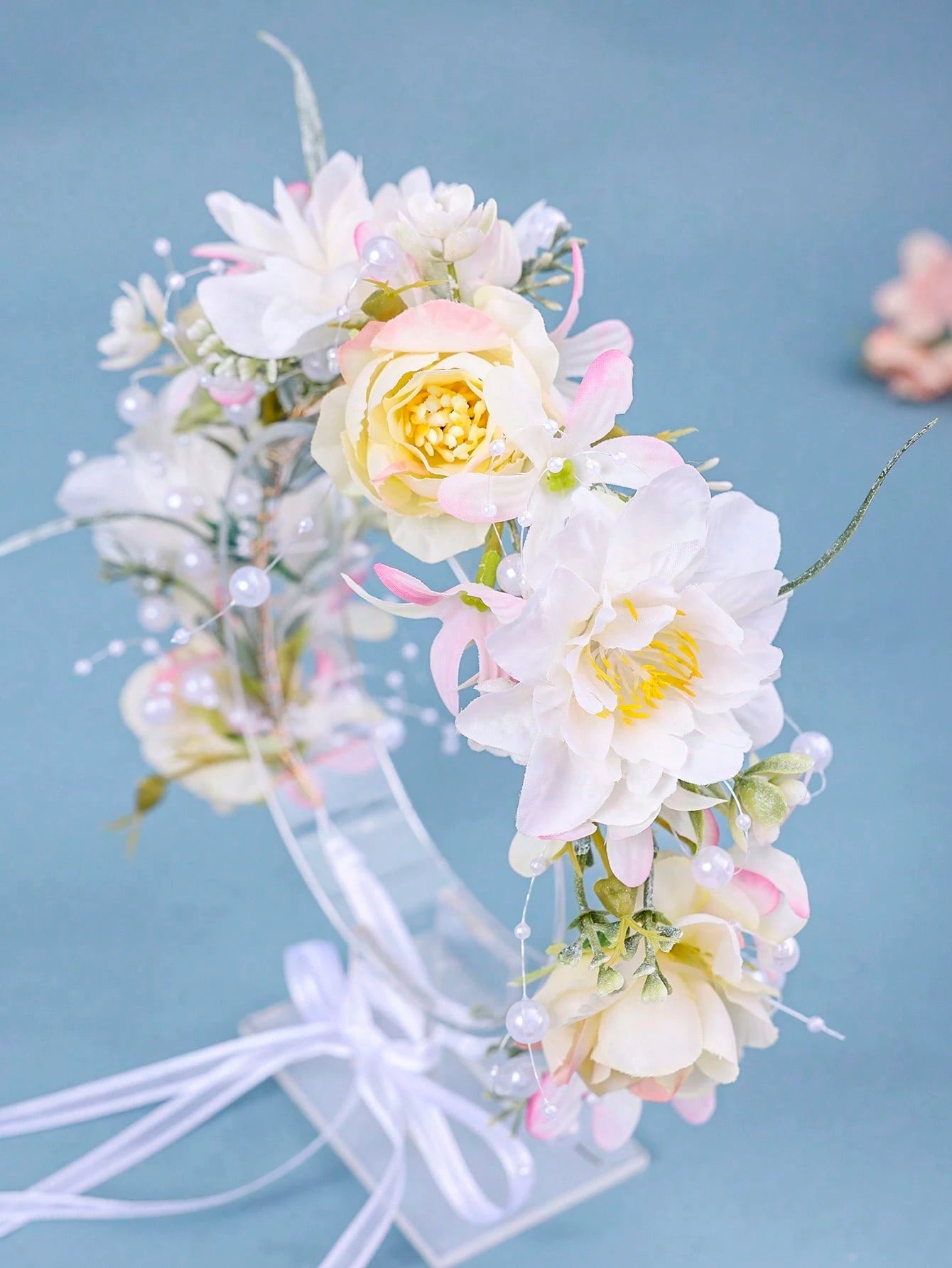 Romantisk Blomsterkrans i Lyse Farver