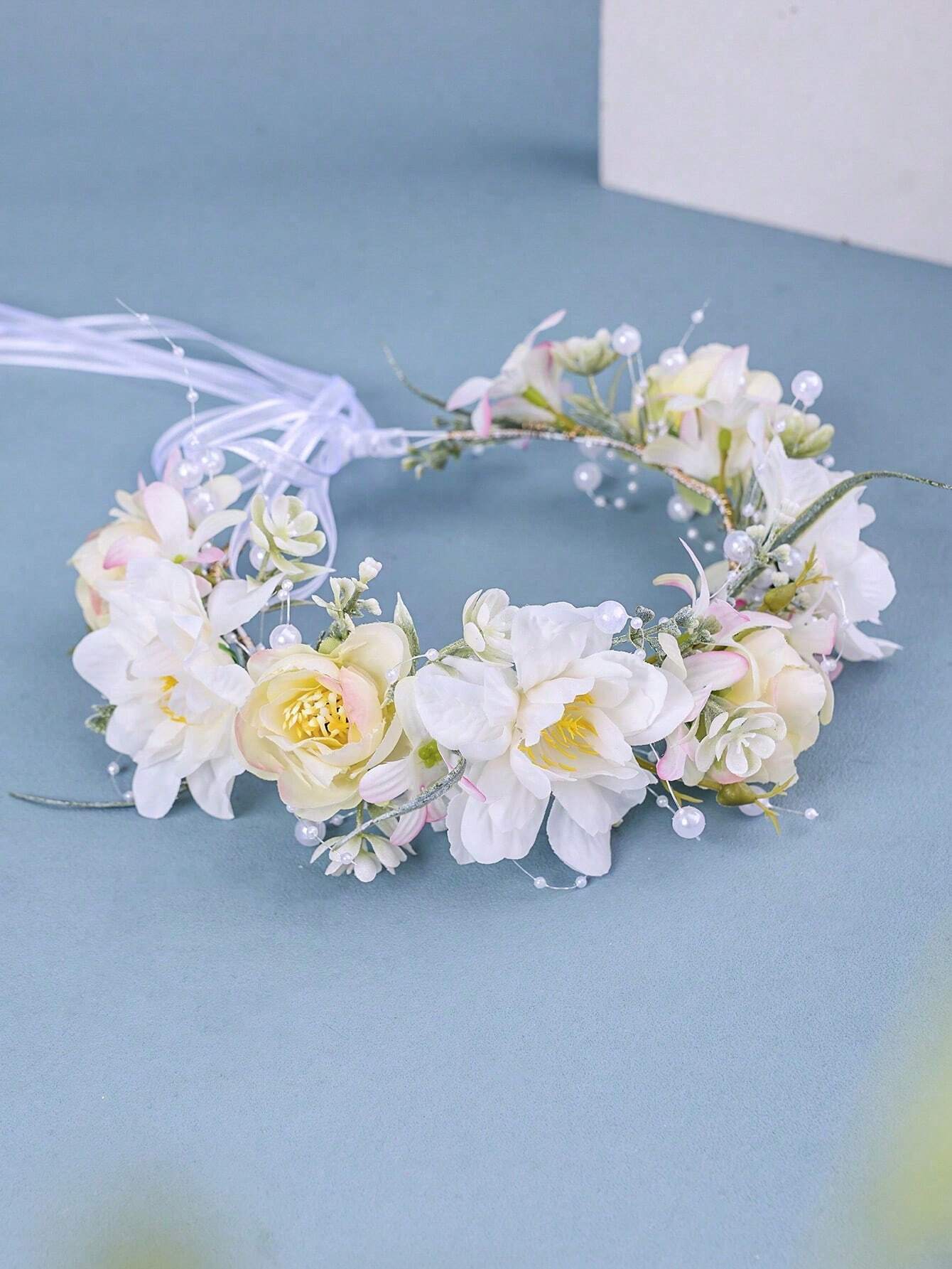 Romantisk Blomsterkrans i Lyse Farver