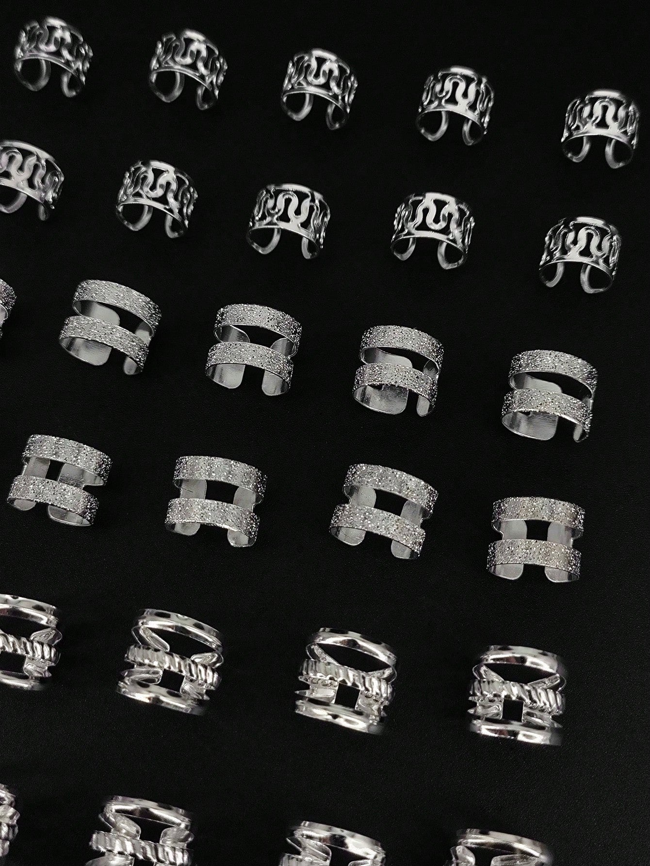 40 Sølv Metal Hårringe - Hårperler