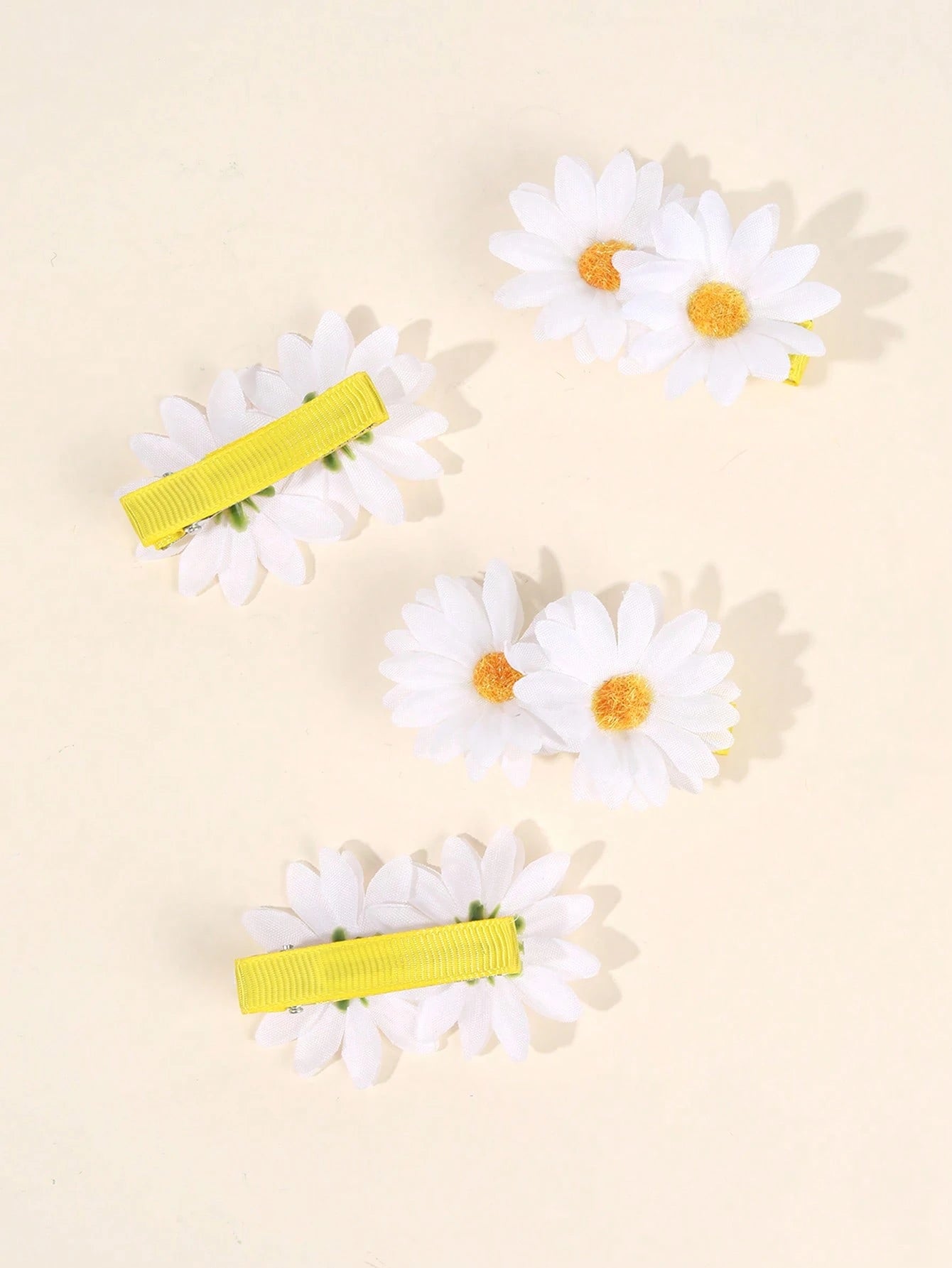 4 stk Hårklemmer med Marguerit Blomster
