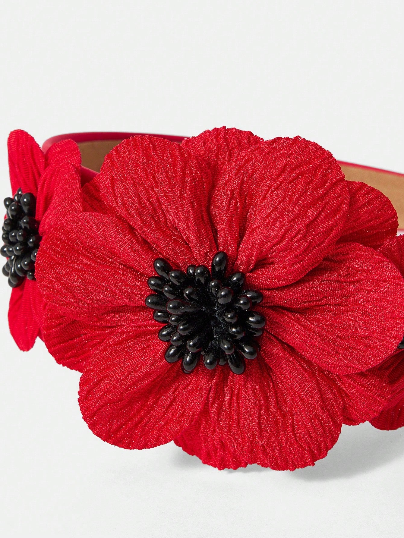 Rød Hårbøjle med Blomster