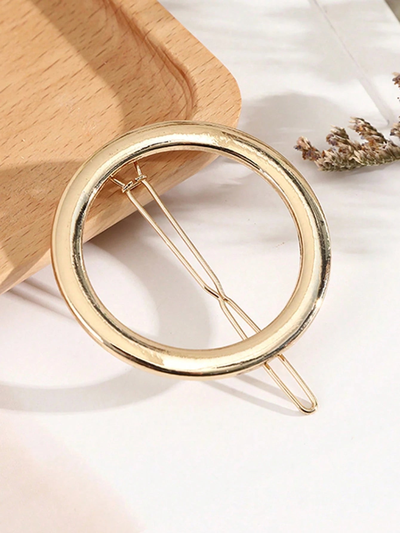 Golden Round Hair Clip