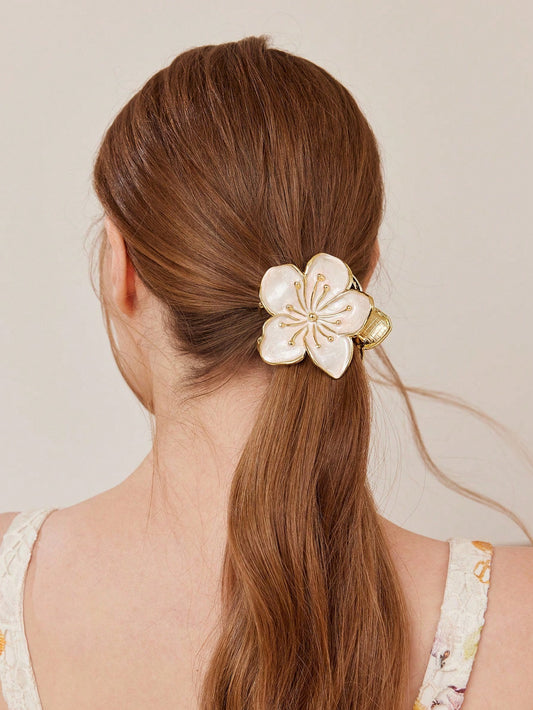 Gylden Hårklemme med Blomst