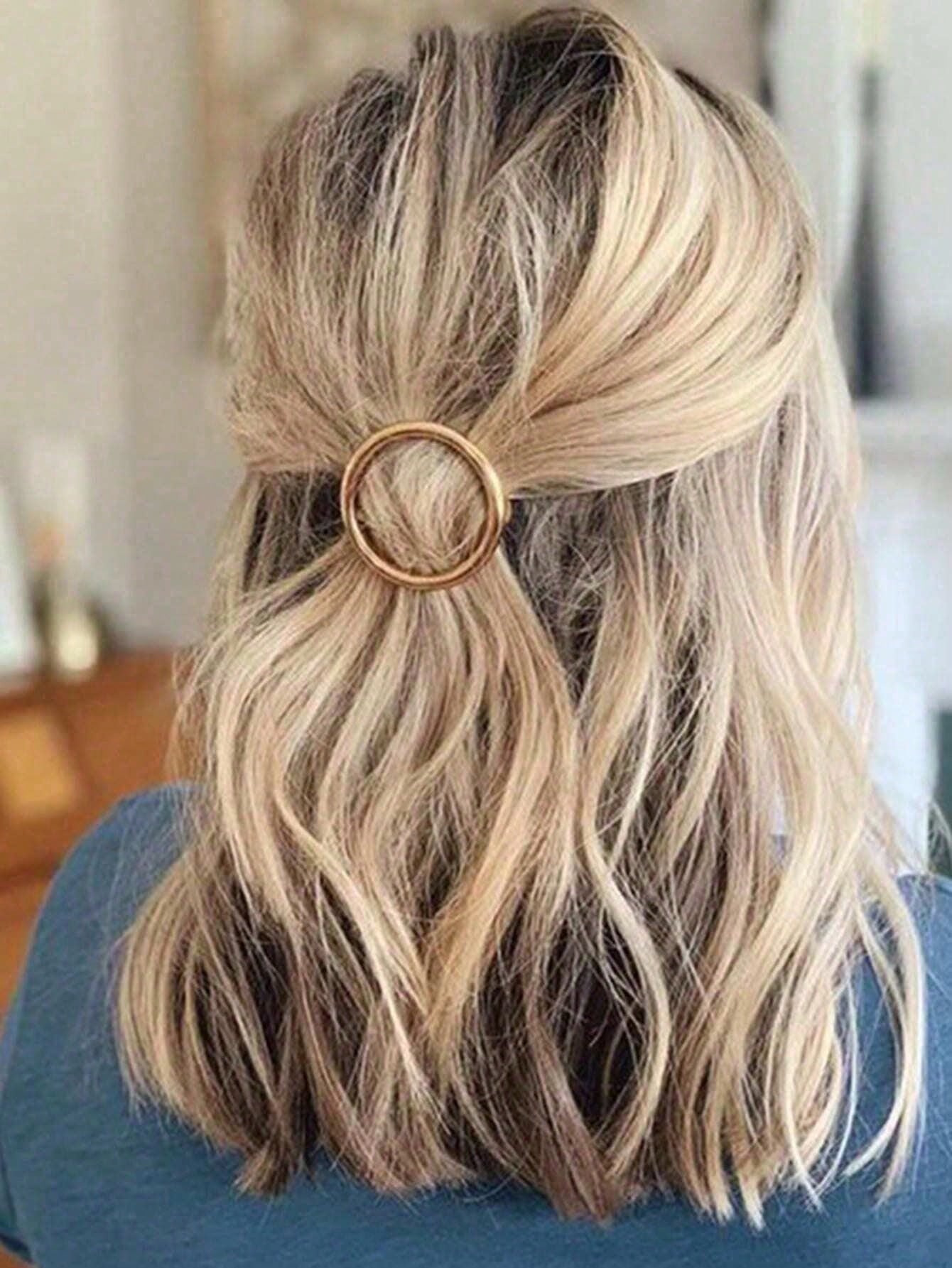 Golden Round Hair Clip