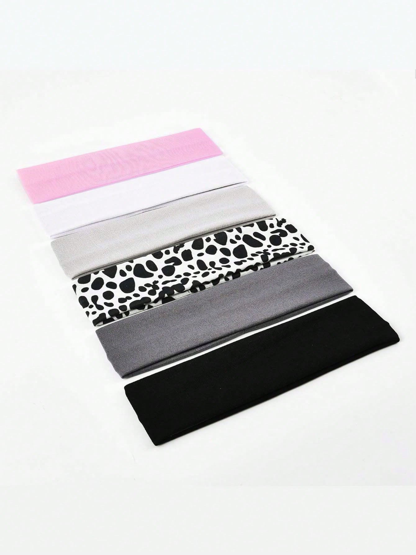 6 Stk Hårbånd i Fine Farver & Dyreprint