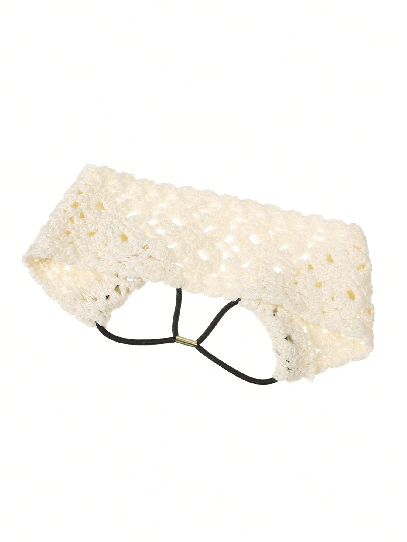 Crocheted Hairband with Pattern in Cream